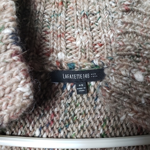 Lafayette 148 Virgin Wool Blend 1/2 Sleeve Marled Knit Cardigan -Size S/P - Picture 5 of 9
